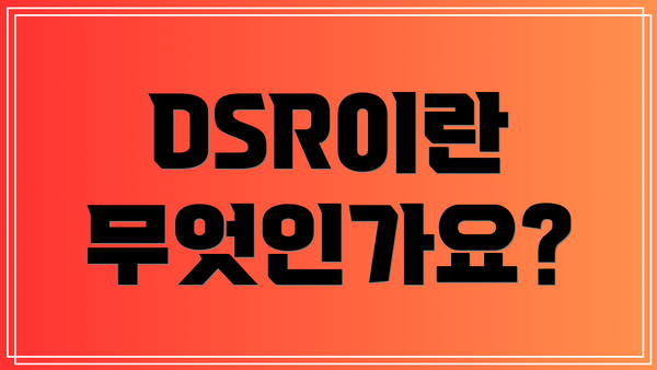 DSR이란 무엇인가요?