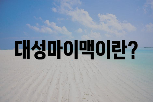 대성마이맥이란?