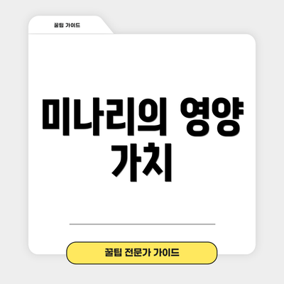 미나리의 영양 가치