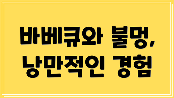 바베큐와 불멍, 낭만적인 경험