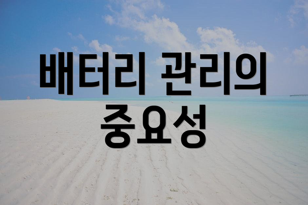 배터리 관리의 중요성