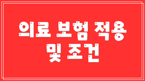 의료 보험 적용 및 조건