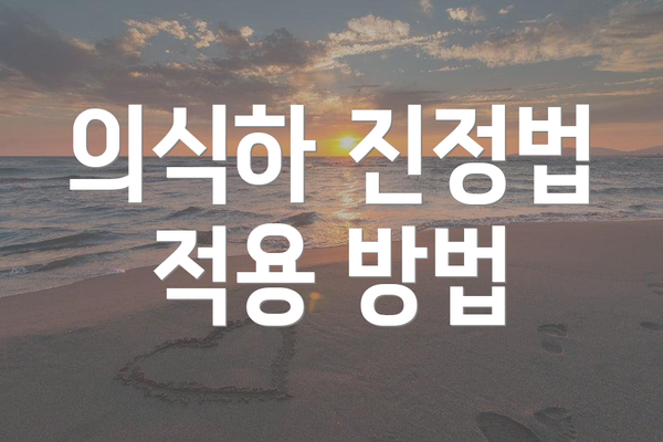 의식하 진정법 적용 방법