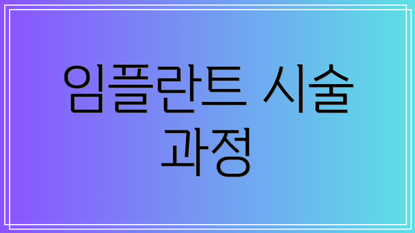 임플란트 시술 과정