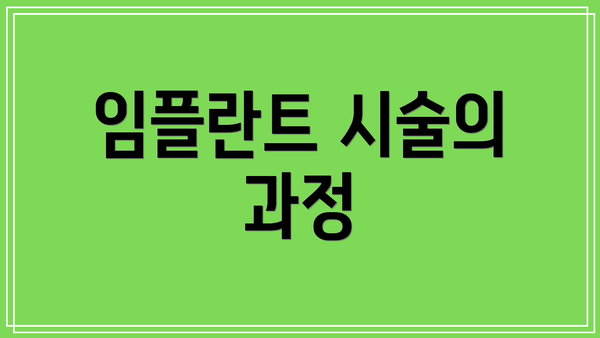 임플란트 시술의 과정