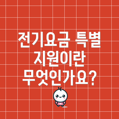 전기요금 특별 지원이란 무엇인가요?