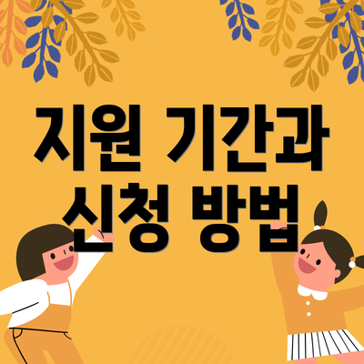 지원 기간과 신청 방법