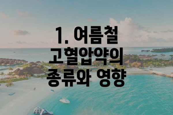 1. 여름철 고혈압약의 종류와 영향