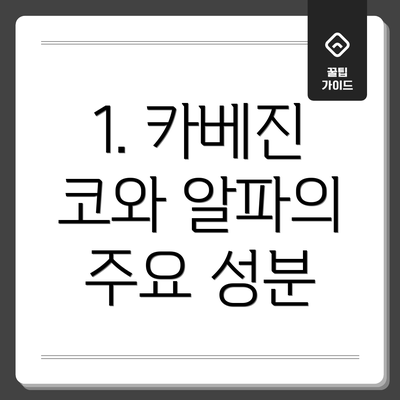 1. 카베진 코와 알파의 주요 성분