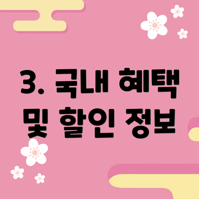 3. 국내 혜택 및 할인 정보
