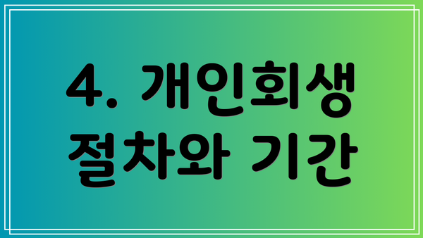 4. 개인회생 절차와 기간