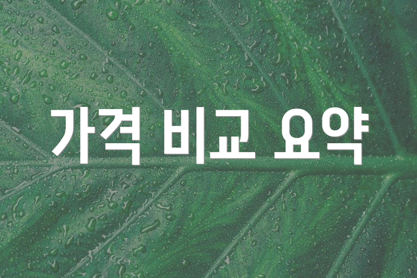 가격 비교 요약