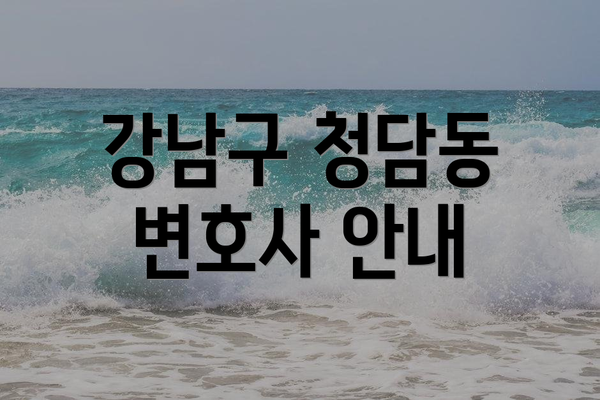 강남구 청담동 변호사 안내