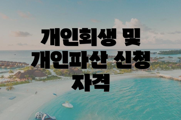 개인회생 및 개인파산 신청 자격