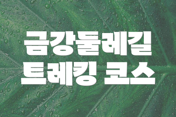 금강둘레길 트레킹 코스