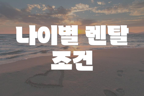 나이별 렌탈 조건