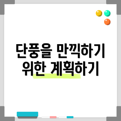 단풍을 만끽하기 위한 계획하기