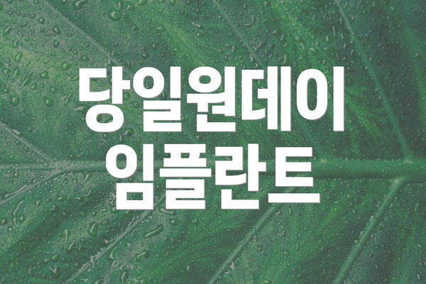 당일원데이 임플란트