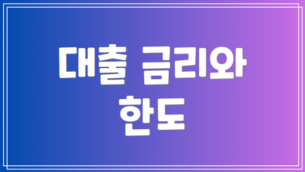대출 금리와 한도