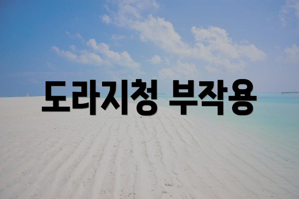 도라지청 부작용