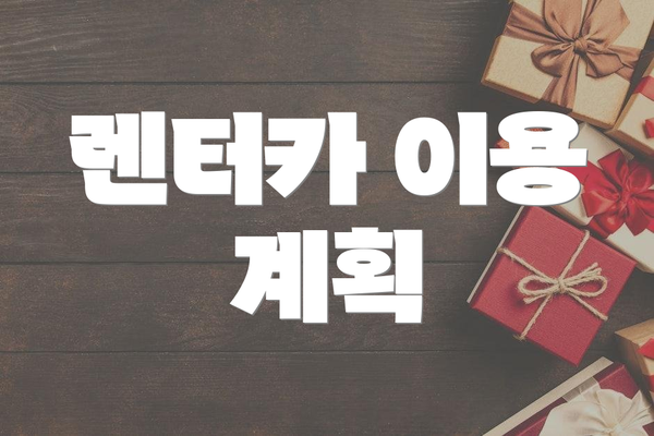 렌터카 이용 계획
