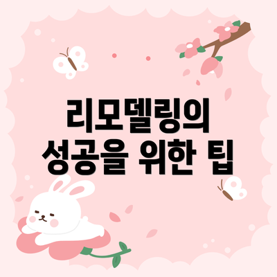 리모델링의 성공을 위한 팁