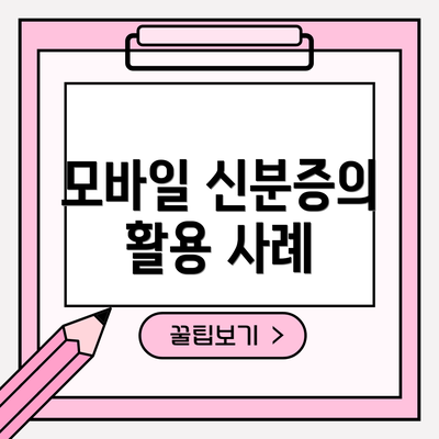 모바일 신분증의 활용 사례