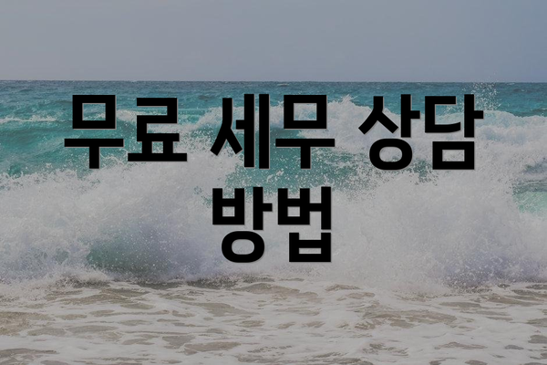 무료 세무 상담 방법