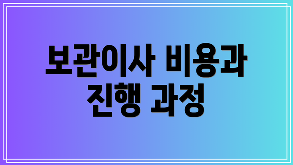 보관이사 비용과 진행 과정