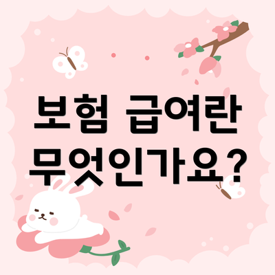 보험 급여란 무엇인가요?