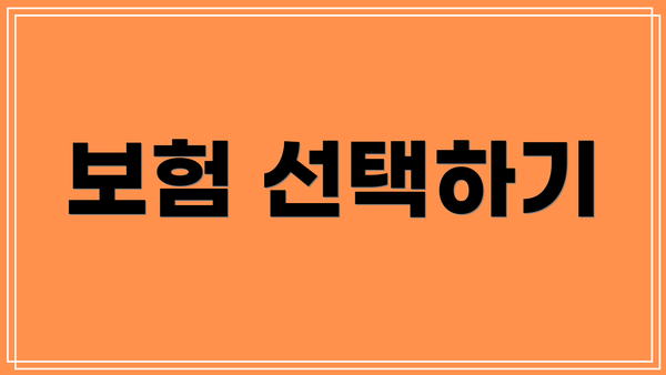 보험 선택하기