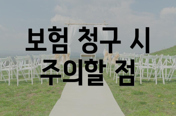 보험 청구 시 주의할 점