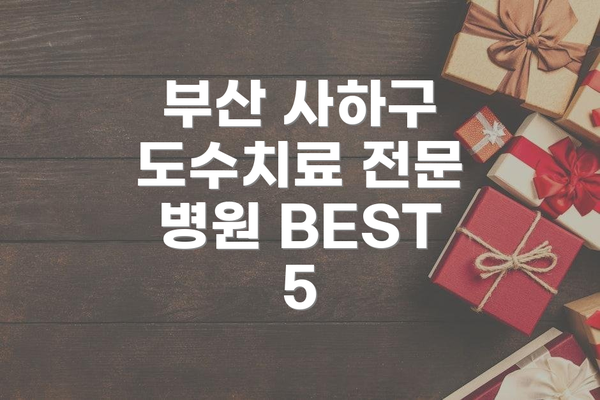 부산 사하구 도수치료 전문 병원 BEST 5