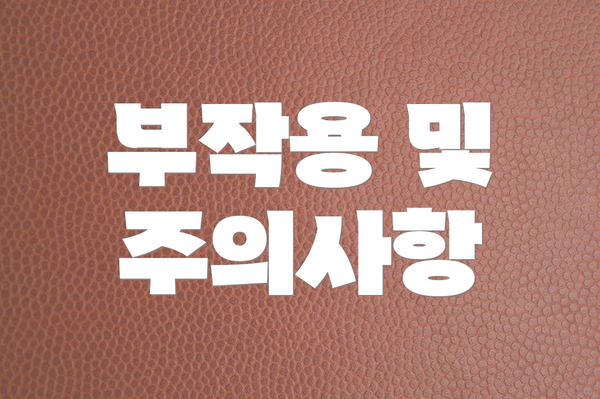 부작용 및 주의사항