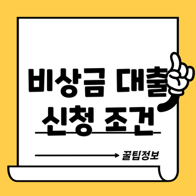비상금 대출 신청 조건