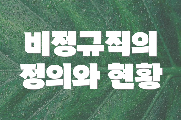 비정규직의 정의와 현황