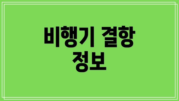 비행기 결항 정보