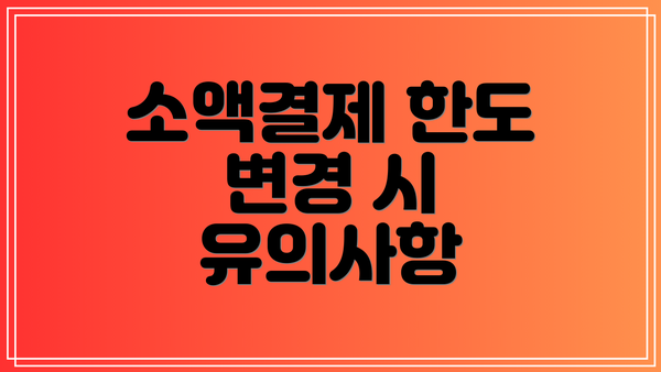 소액결제 한도 변경 시 유의사항