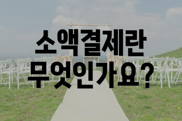 소액결제란 무엇인가요?