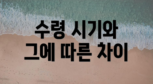 수령 시기와 그에 따른 차이