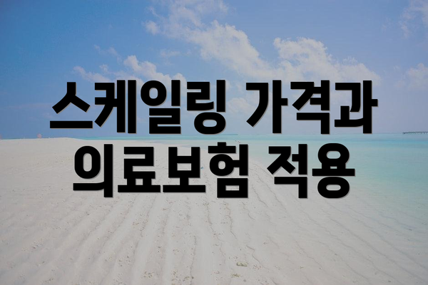 스케일링 가격과 의료보험 적용