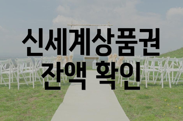신세계상품권 잔액 확인