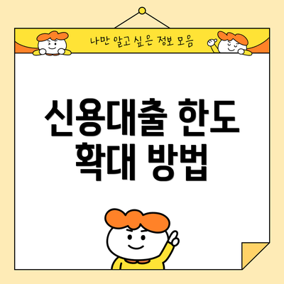 신용대출 한도 확대 방법