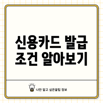 신용카드 발급 조건 알아보기