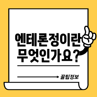 엔테론정이란 무엇인가요?
