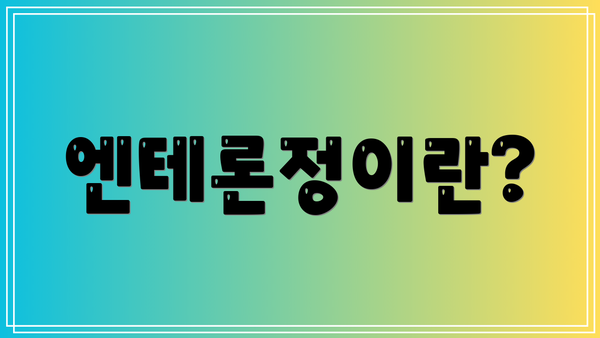 엔테론정이란?