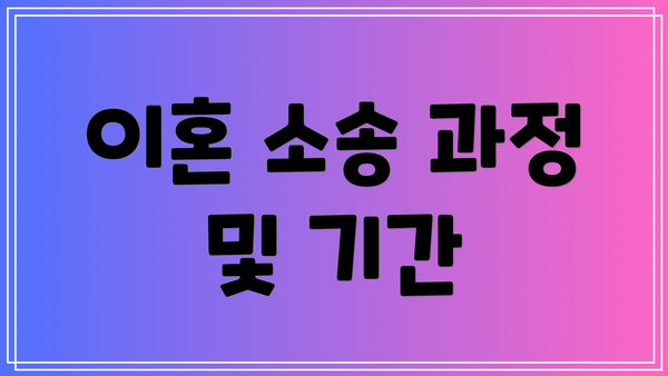 이혼 소송 과정 및 기간