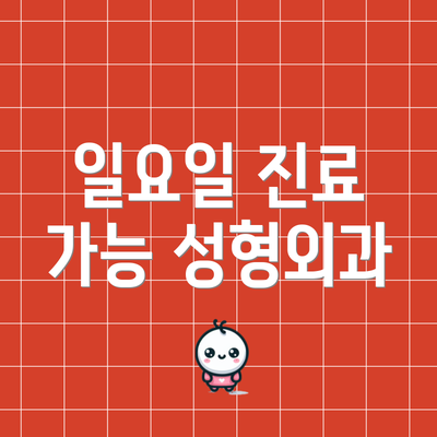 일요일 진료 가능 성형외과