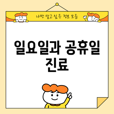 일요일과 공휴일 진료