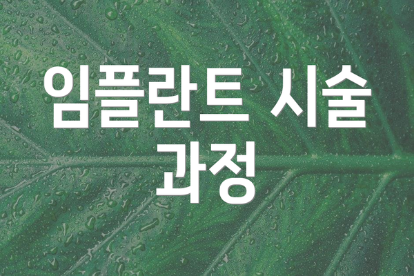 임플란트 시술 과정